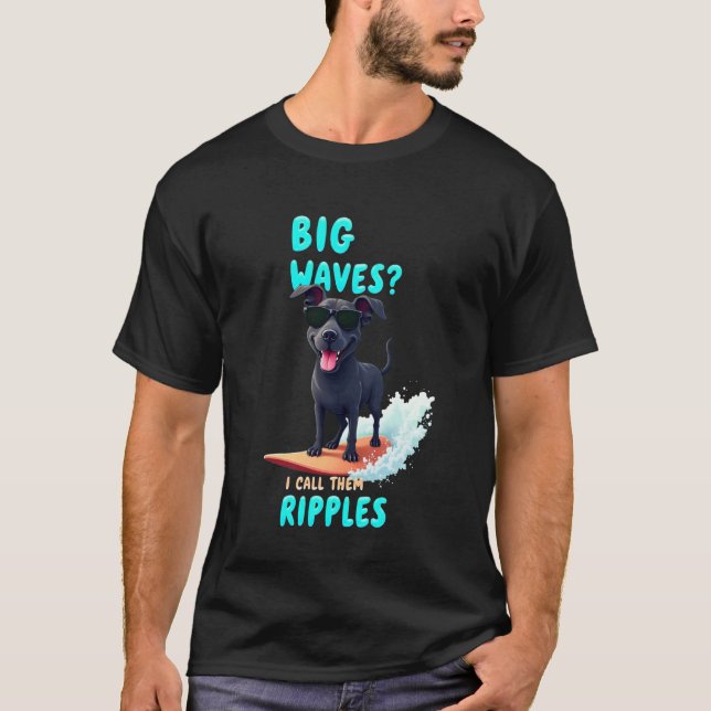 Cool Cane Corso Surfing Dog T-Shirt (Front)