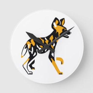 Cool Cape hunting dog - African wild dog- Round Clock