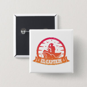 Cool Captain Anchor Boat And Sailing Retro 15 Cm Square Badge