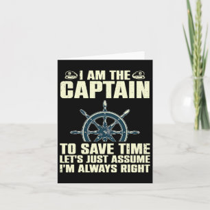 Cool Captain Art For Men Women Boat First Mate Shi Card