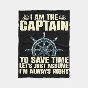 Cool Captain Art For Men Women Boat First Mate Shi Fleece Blanket