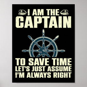 Cool Captain Art For Men Women Boat First Mate Shi Poster