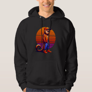 Cool Capuchin Monkey Modern Urban Style Sunset Ret Hoodie