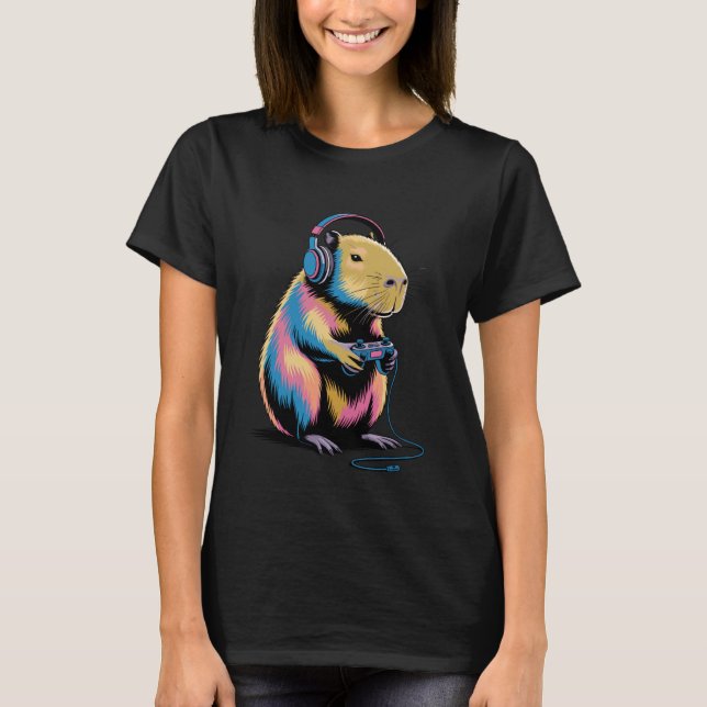 Cool Capybara Art for Men Women Kids Rodent Capyba T-Shirt (Front)