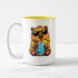Cool Capybara Drink Two-Tone Coffee Mug