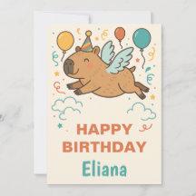 cool Capybara for boys and girls happy birthday