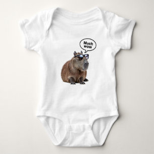 Cool Capybara Photo Sunglasses-Wearing Capybara Baby Bodysuit
