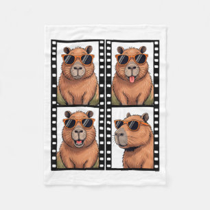 Cool Capybara with Sungles PhotoBooth Funny Fleece Blanket