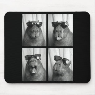 Cool Capybara With Sungles Photobooth Funny Rodent Mouse Mat