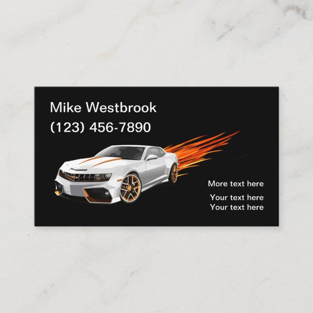 Cool Car Automotive Care Business Card (Front)