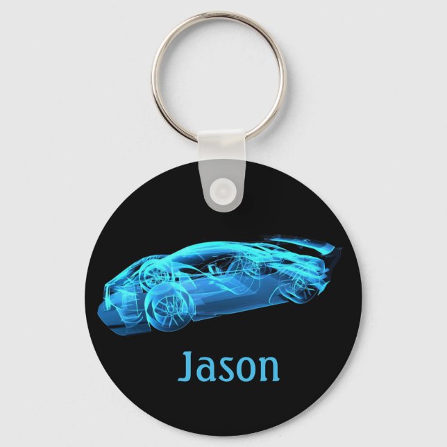 Cool Car Design Black Keychain Gift (Front)