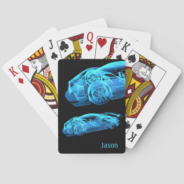 Cool Car Design Black Playing Cards (Back)