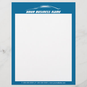 Cool Car Outline Automotive Business Letterhead