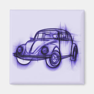 Cool Car Sketch in Purple Magnet