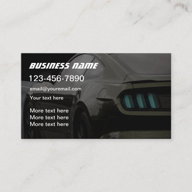 Cool Car Theme Business Cards (Front)