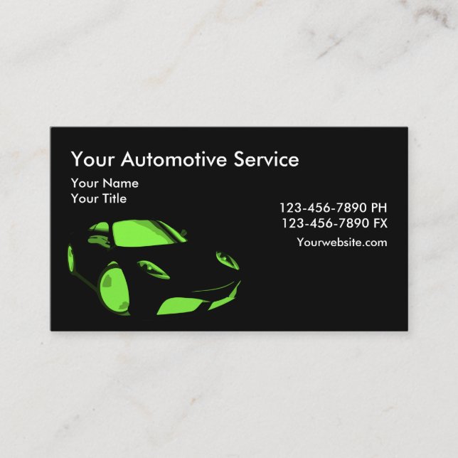 Cool Car Theme Modern Business Card (Front)