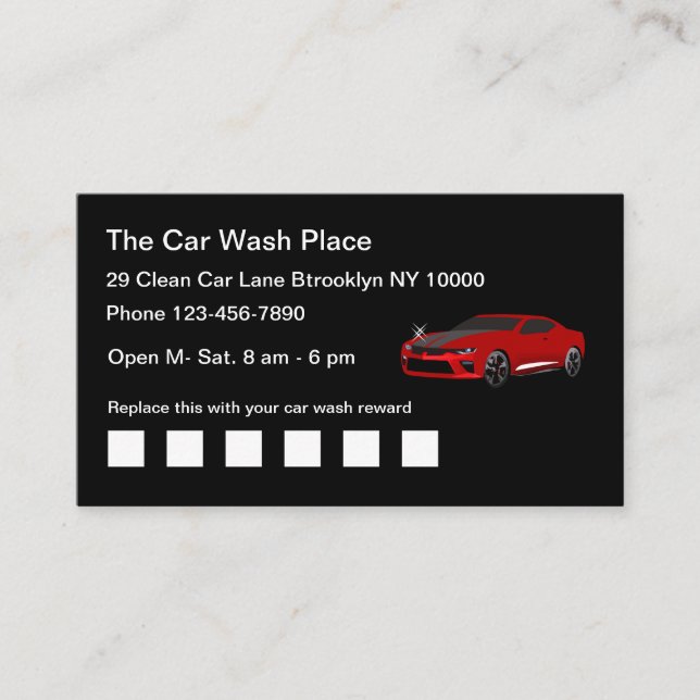 Cool Car Wash Automotove Business Card (Front)