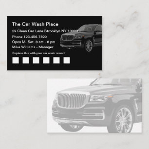 Cool Car Wash Rewards Business Cards