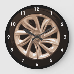 Cool Car Wheel hubcap wall clock with numbers