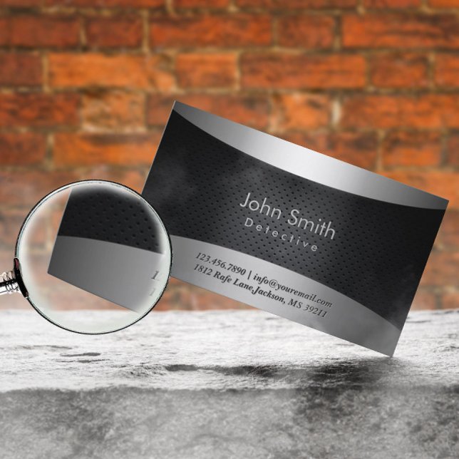Cool Carbon Black Detective Business Card (Creator Uploaded)