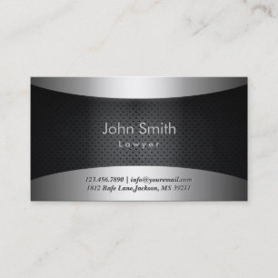 Cool Carbon Black Lawyer Business Card