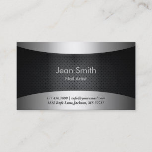 Cool Carbon Black Nail Art Business Card