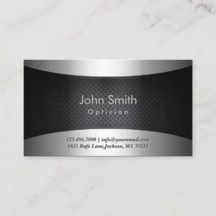 Cool Carbon Black Optician Business Card
