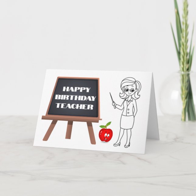 COOL CARD FOR *TEACHER* ON "BIRTHDAY" (Front)