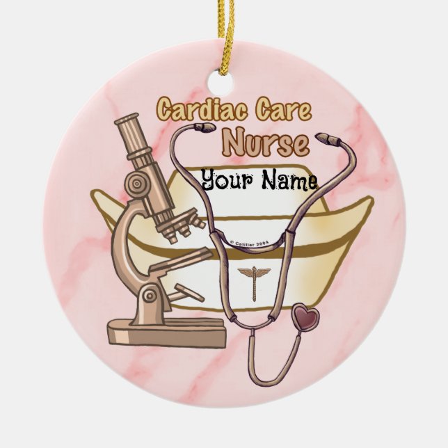 Cool Cardiac Care Nurse Ceramic Tree Decoration (Front)