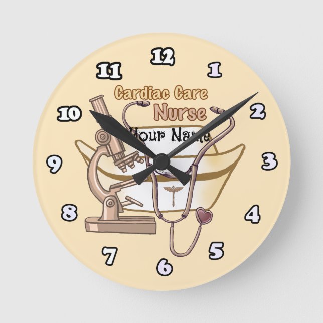 Cool Cardiac Care Nurse Round Clock (Front)