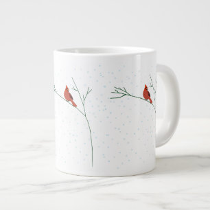 Cool Cardinal Night Large Coffee Mug