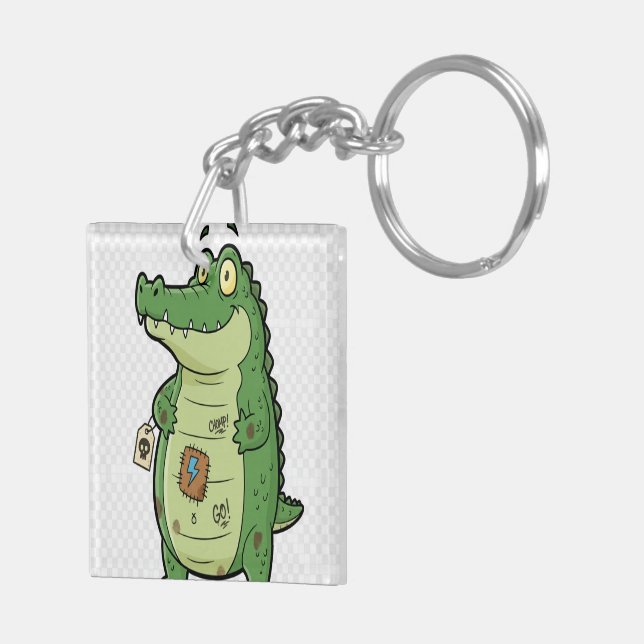 Cool Cartoon Crocodile Key Ring (Back Right)