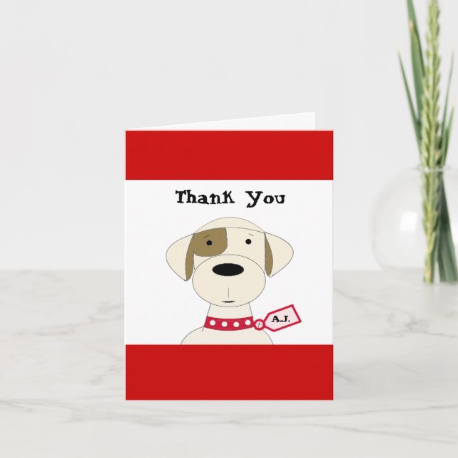 Cool Cartoon Dog Thank You Card (Front)