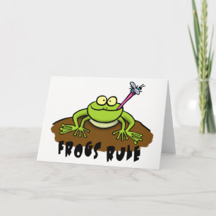 Cool cartoon frog greeting card