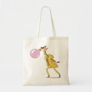 Cool Cartoon Giraffe in Fur Coat with Bubblegum Tote Bag