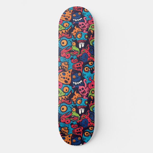 Cool Cartoon Monsters Skateboard (Front)