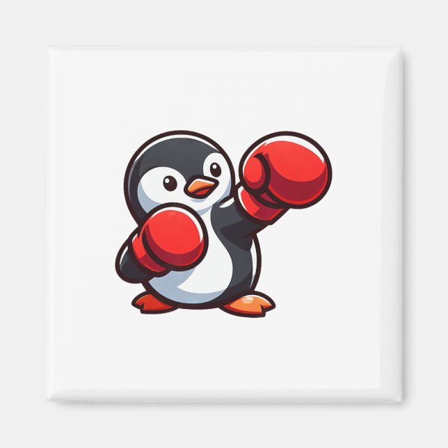 Cool Cartoon Penguin Boxer Design  Magnet (Front)