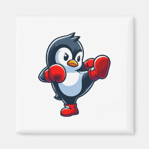 Cool Cartoon Penguin Boxing Fighter  Magnet