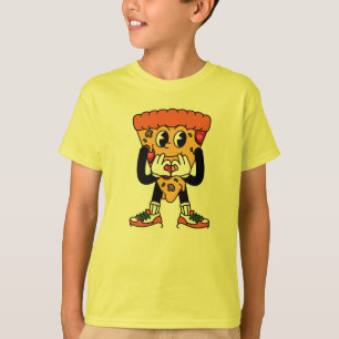: Cool Cartoon Pizza Slice Character T-Shirt