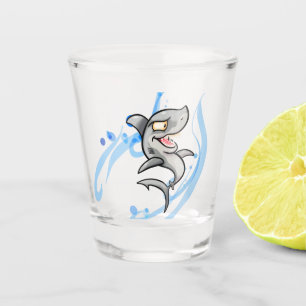 Cool Cartoon Shark Shot Glass