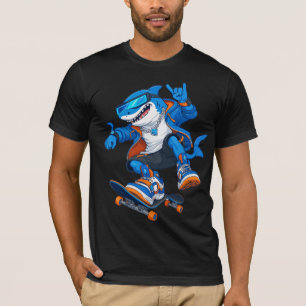 Cool Cartoon Shark Streetwear Tee