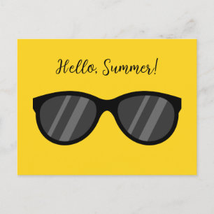 Cool Cartoon Sunglasses   Add Text Holiday Postcard