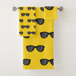 Cool Cartoon Sunglasses Bath Towel Set