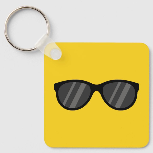 Cool Cartoon Sunglasses Key Ring (Front)
