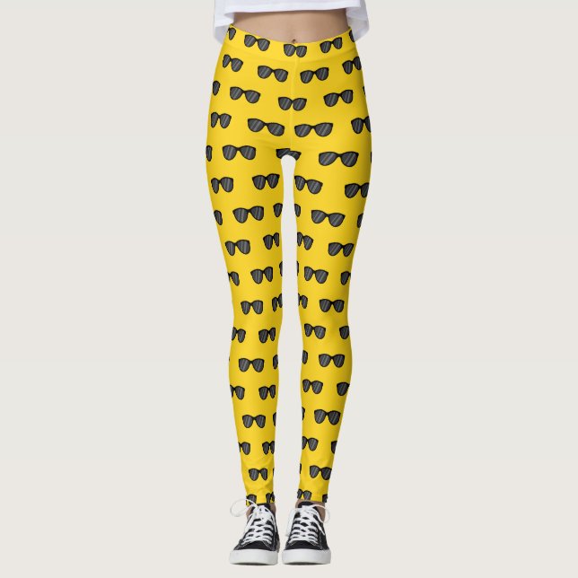 Cool Cartoon Sunglasses Leggings (Front)