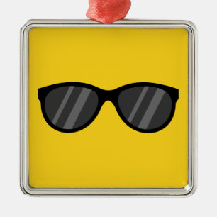 Cool Cartoon Sunglasses Metal Tree Decoration