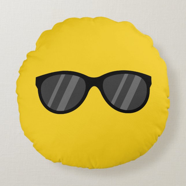 Cool Cartoon Sunglasses Round Cushion (Front)