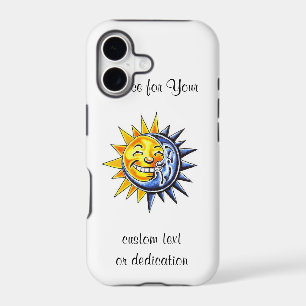 Cool cartoon tattoo symbol happy sun moon face