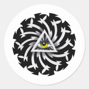 Cool cartoon tattoo symbol Third Eye Wisdom Classic Round Sticker