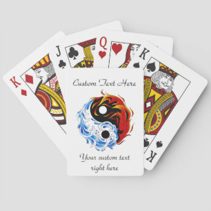 Cool cartoon tattoo symbol water fire Yin Yang Playing Cards